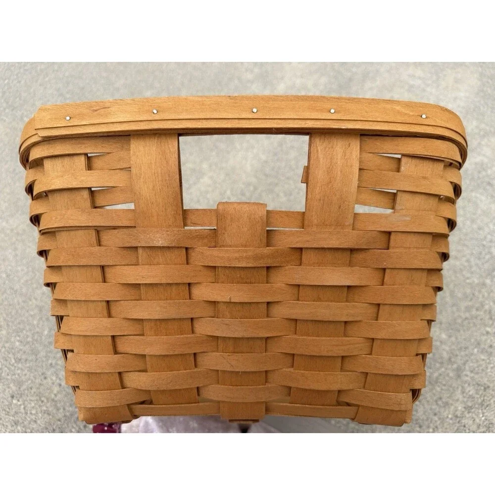 Longaberger 1996 Traditional Red Fabric Plastic Insert Laundry Basket VTG Large